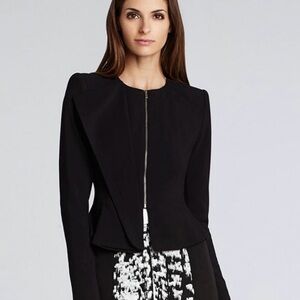 BCBGMAXAZRIA Black EDWARD Zip Front Jacket L